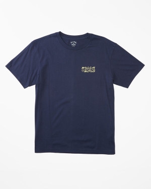 Men's Billabong Cosmos Short Sleeve T Shirts Blue | 327JNCLUR