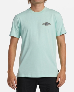 Men's Billabong Crayon Wave Short Sleeve T Shirts Mint | 326HWAYFT