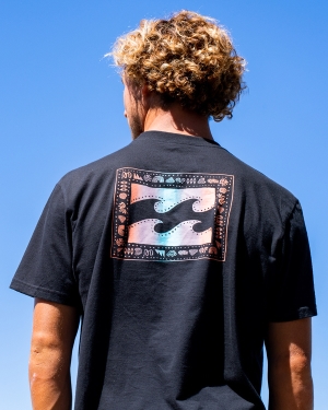 Men's Billabong Crayon Wave Short Sleeve T Shirts Black | 978SYAXBG
