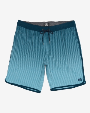 Men's Billabong Crossfire Elastic 73 Submersible 18 Shorts Blue | 925NWFPVU