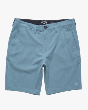 Men's Billabong Crossfire Mid Submersible 19 Shorts Grey Blue | 476VDRPHK