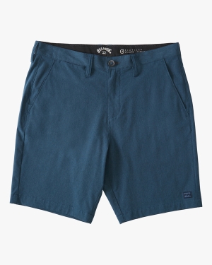Men's Billabong Crossfire Mid Submersible 19 Shorts Deep Blue | 736WEZABU