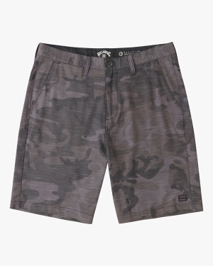 Men's Billabong Crossfire Slub Camo Submersible 21 Shorts Black Camo | 472IUMPDG