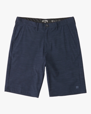 Men's Billabong Crossfire Slub Submersible 21 Shorts Navy | 059HLCYSW