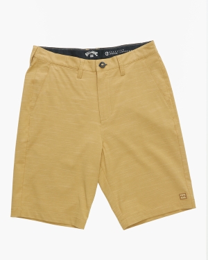 Men's Billabong Crossfire Slub Submersible 21 Shorts Brown | 132ZQKYNW