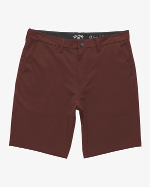 Men's Billabong Crossfire Solid Submersible 20 Shorts Burgundy | 287LCXEWT