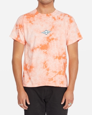 Men's Billabong Diamond Wave Tie-Dye Short Sleeve T Shirts Multicolor | 821FWRTPD