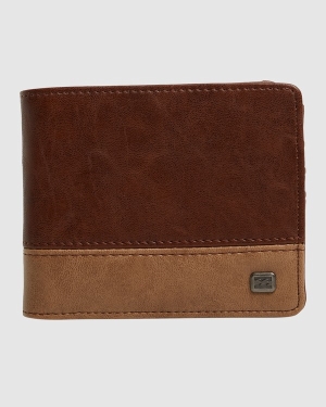 Men's Billabong Dimension Bi-Fold Wallets Brown | 208USVHRA