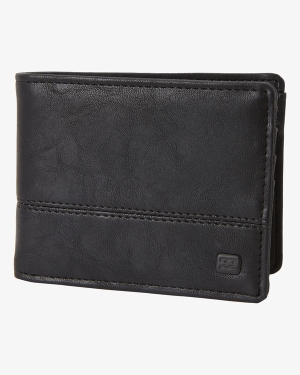 Men's Billabong Dimension Bi-Fold Wallets Black | 586VCQKOD