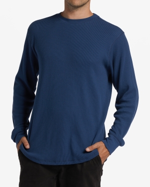 Men's Billabong Essential Long Sleeve Thermal Shirts Dark Blue | 150TDKAYR