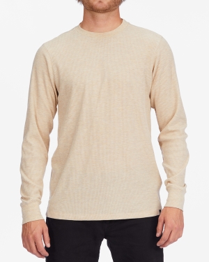 Men's Billabong Essential Long Sleeve Thermal Shirts Brown | 201VJYMEK