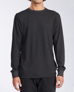 Men's Billabong Essential Long Sleeve Thermal Shirts Black | 391YWNSGP