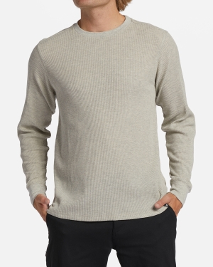 Men's Billabong Essential Long Sleeve Thermal Shirts Light Grey | 954SAIDBV