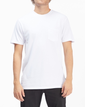 Men's Billabong Essential Pocket T Shirts White | 061ETCKYQ