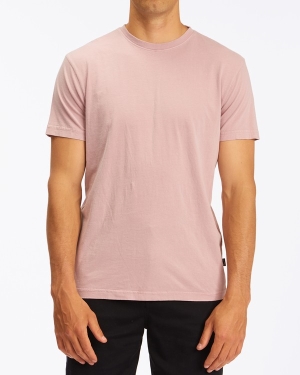 Men's Billabong Essential Short Sleeve T Shirts Pink | 072SVQCKR