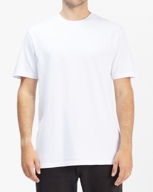 Men's Billabong Essential Short Sleeve T Shirts White | 379FBVXHC