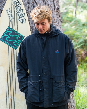 Men's Billabong Gnar Reversible Hooded Jackets Black | 196POBSNC