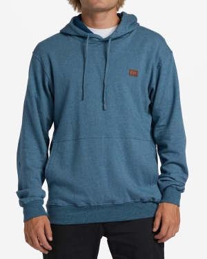 Men's Billabong Hudson Pullover Hoodie Blue | 069VDAKRP