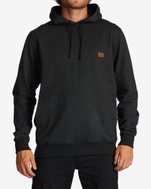 Men's Billabong Hudson Pullover Hoodie Black | 278ZXRCGT