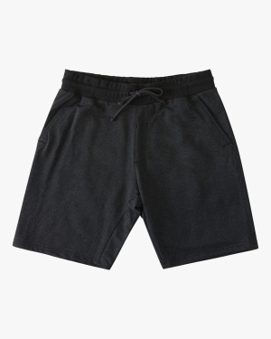 Men's Billabong Hudson Sweatshorts Shorts Black | 402LXBKGA