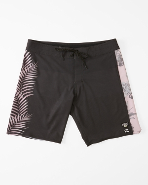 Men's Billabong Kamea Jungle D Bah Airlite 19 Boardshorts Black | 529PKUXGZ
