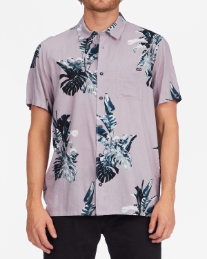 Men's Billabong Kamea Jungle Short Sleeve Shirts Multicolor | 714TSRZJQ