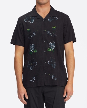 Men's Billabong Kamea Lazarus Short Sleeve Short Shirts Black | 924HRIECN