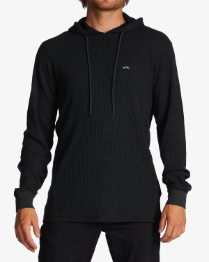 Men's Billabong Keystone Pullover Thermal Shirts Black | 392VKECMF