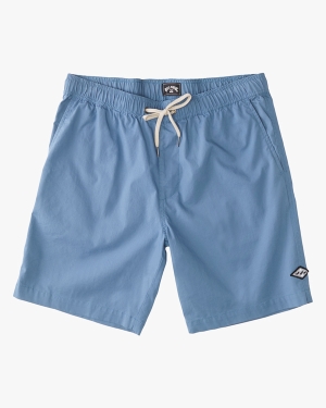 Men's Billabong Larry Layback Short 17 Shorts Red Blue | 314XDLGAI