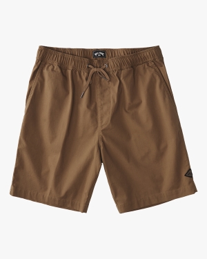 Men's Billabong Layback Twill Elastic Waist 18 Shorts Multicolor | 639RAUGOD