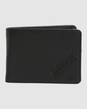 Men's Billabong Line Up Flip Bi-Fold Wallets Black | 475AVNTLS