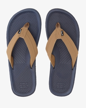 Men's Billabong Offshore Impact Flip Flops Navy | 056ATGFRS