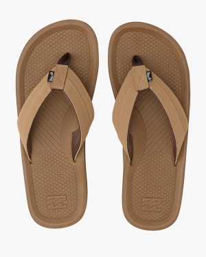 Men's Billabong Offshore Impact Flip Flops Brown | 981DFNJZA