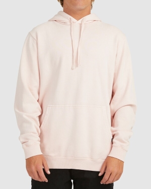 Men's Billabong Overdyed Pop Pullover Hoodie Pink | 748ISGYHD