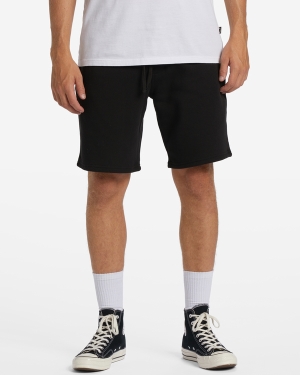 Men's Billabong Overdyed Sweatshorts Shorts Black | 158UWBRFQ
