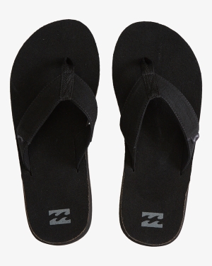 Men's Billabong Overhead Hemp Slip-On Flip Flops Black | 196XPLZVK