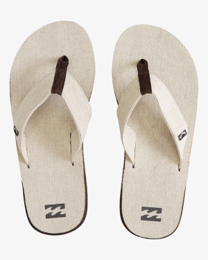 Men's Billabong Overhead Hemp Slip-On Flip Flops Beige | 942UIZPAB