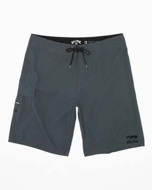 Men's Billabong Platinum Solid Layback Boardshorts Dark Grey | 708ZRDVWO