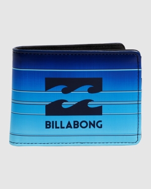 Men's Billabong Range Bi-Fold Wallets Blue | 026TGFCSW
