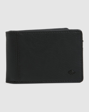 Men's Billabong Revival Slim Line Bi-Fold Wallets Black | 369MOEBJH