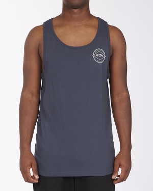 Men's Billabong Rotor Arch Tanks Navy | 891SWNRKF