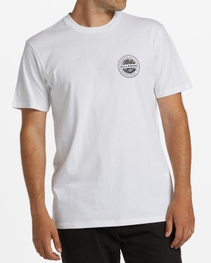 Men's Billabong Rotor Short Sleeve T Shirts White | 043ZGIXDR