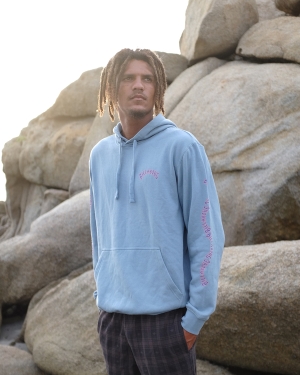 Men's Billabong Short Sands Pullover Hoodie Blue | 415KIFWVX