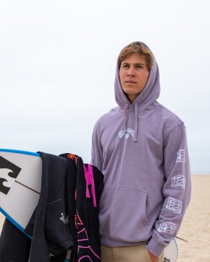 Men's Billabong Short Sands Pullover Hoodie Purple | 728CZWTHM