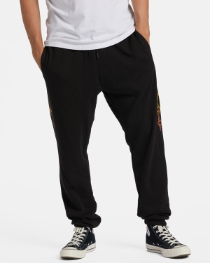 Men's Billabong Short Sands Wave Washed Sweatpants Black | 214NGRQKH