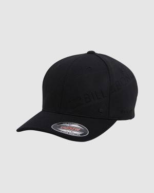 Men's Billabong Slice Flexfit Hats Black | 513CGAXFB