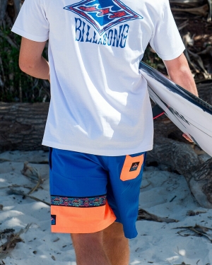 Men's Billabong Sons Of Fun Layback 17.5 Boardshorts Deep Blue | 250ILVXTC