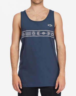 Men's Billabong Spinner Tanks Navy | 659RMLGSU