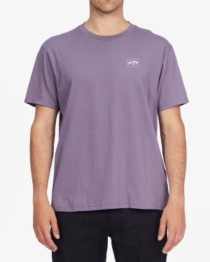 Men's Billabong Stack Arch Short Sleeve T Shirts Purple | 769QJFGUN