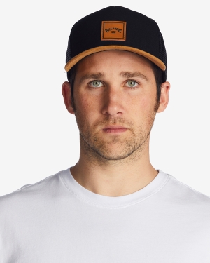 Men's Billabong Stacked Trucker Hats Black / Brown | 610RLVNCH
